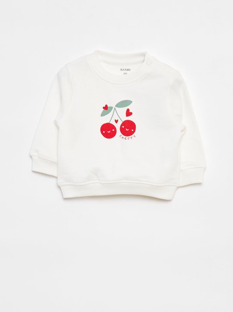 Sweatshirt de manga comprida com estampado Branco - Kiabi