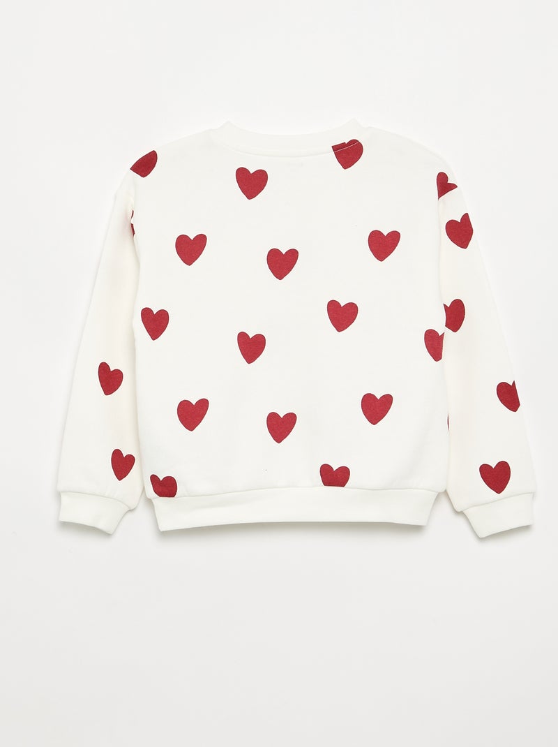 Sweatshirt de manga comprida com estampado Branco - Kiabi