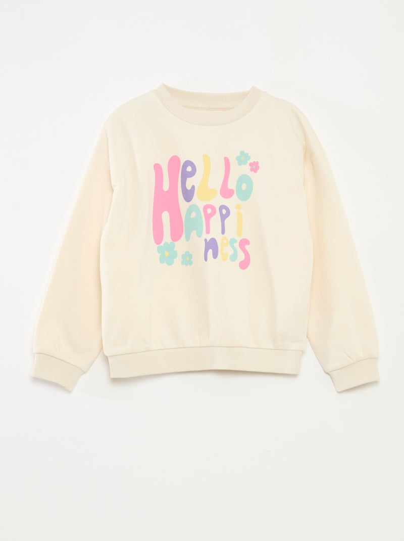 Sweatshirt de manga comprida com estampado Branco - Kiabi