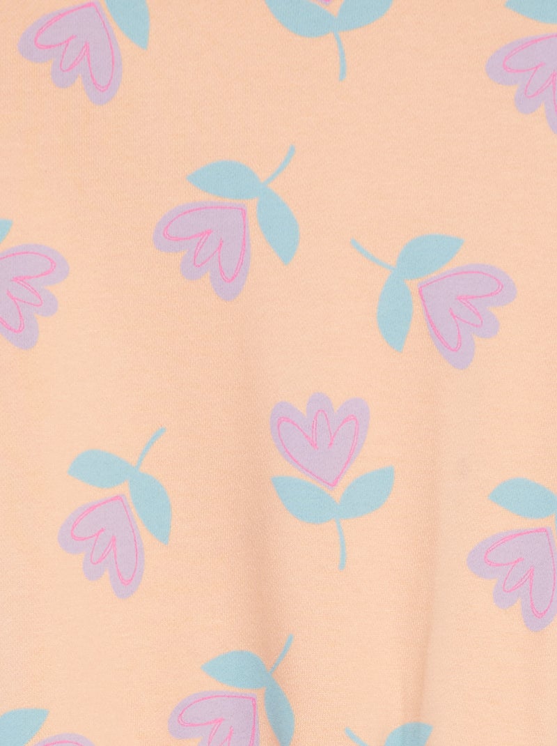 Sweatshirt de manga comprida com estampado LARANJA - Kiabi