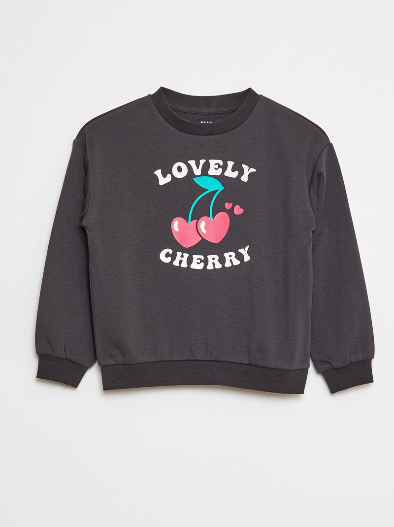 Sweatshirt de manga comprida com estampado Preto - Kiabi