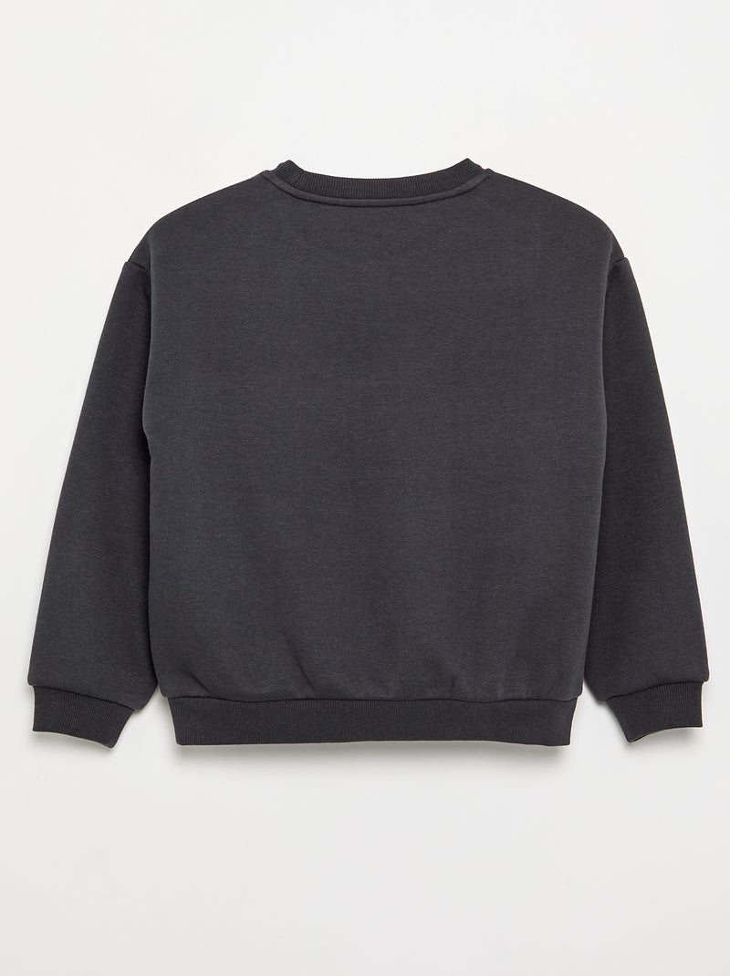 Sweatshirt de manga comprida com estampado Preto - Kiabi