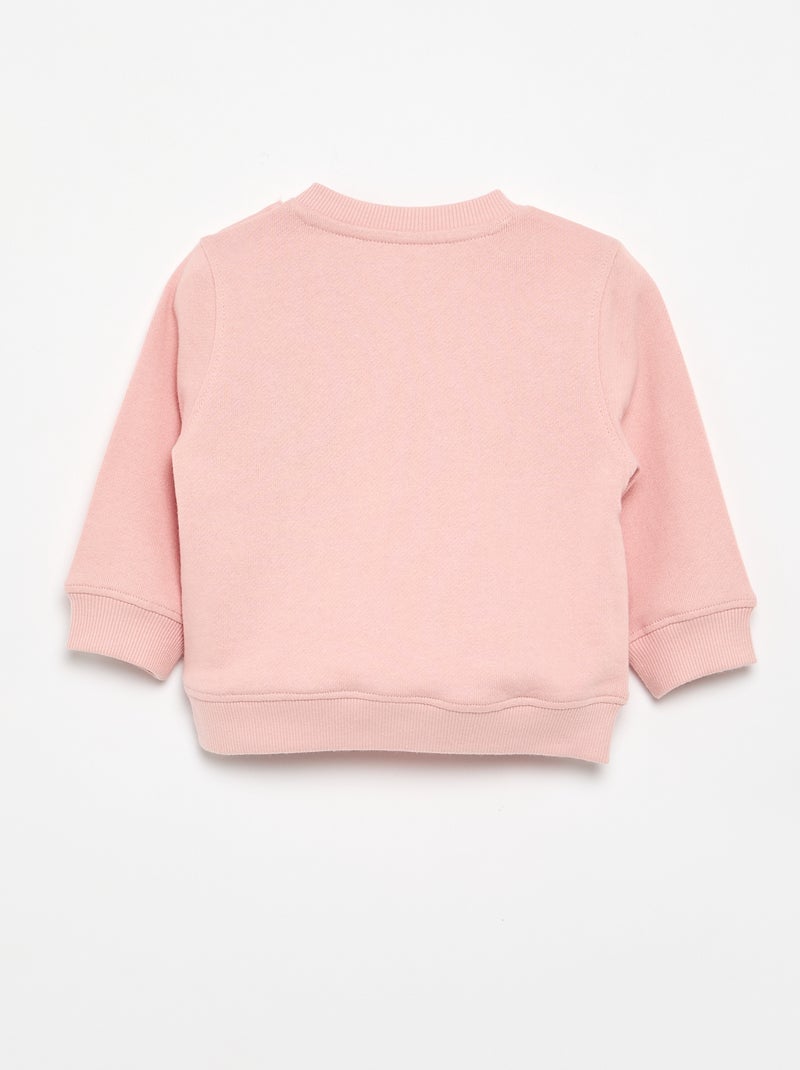 Sweatshirt de manga comprida com estampado Rosa - Kiabi