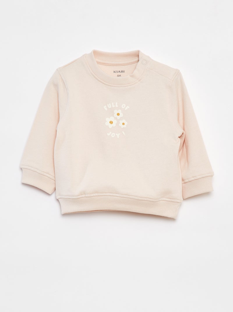 Sweatshirt de manga comprida com estampado Rosa - Kiabi