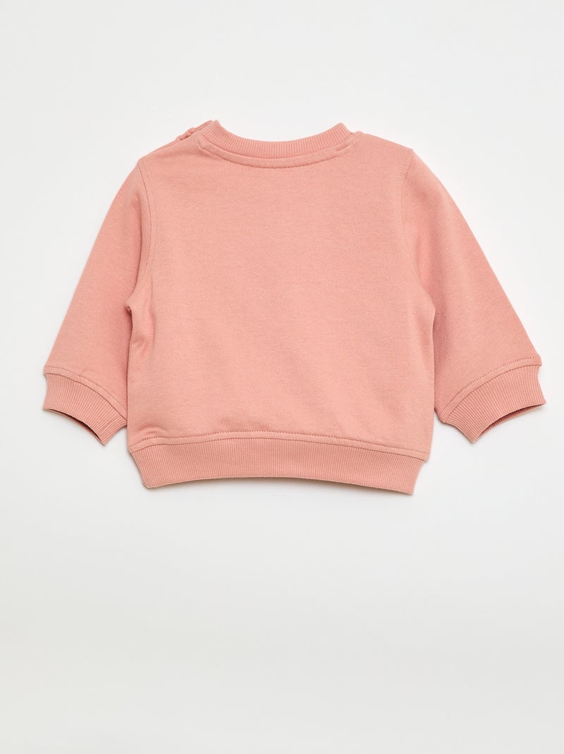 Sweatshirt de manga comprida com estampado Rosa - Kiabi