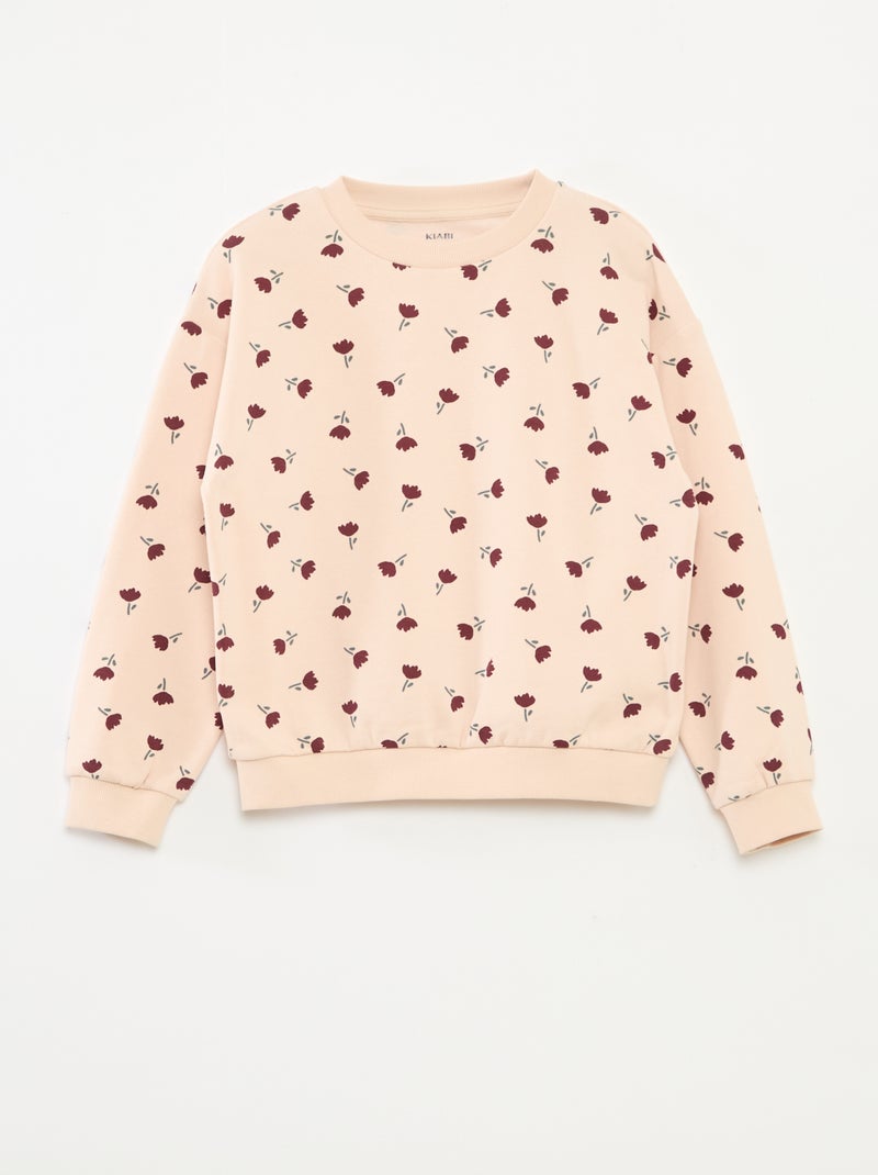 Sweatshirt de manga comprida com estampado Rosa - Kiabi