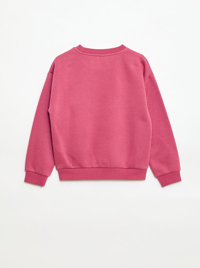 Sweatshirt de manga comprida com estampado Rosa - Kiabi