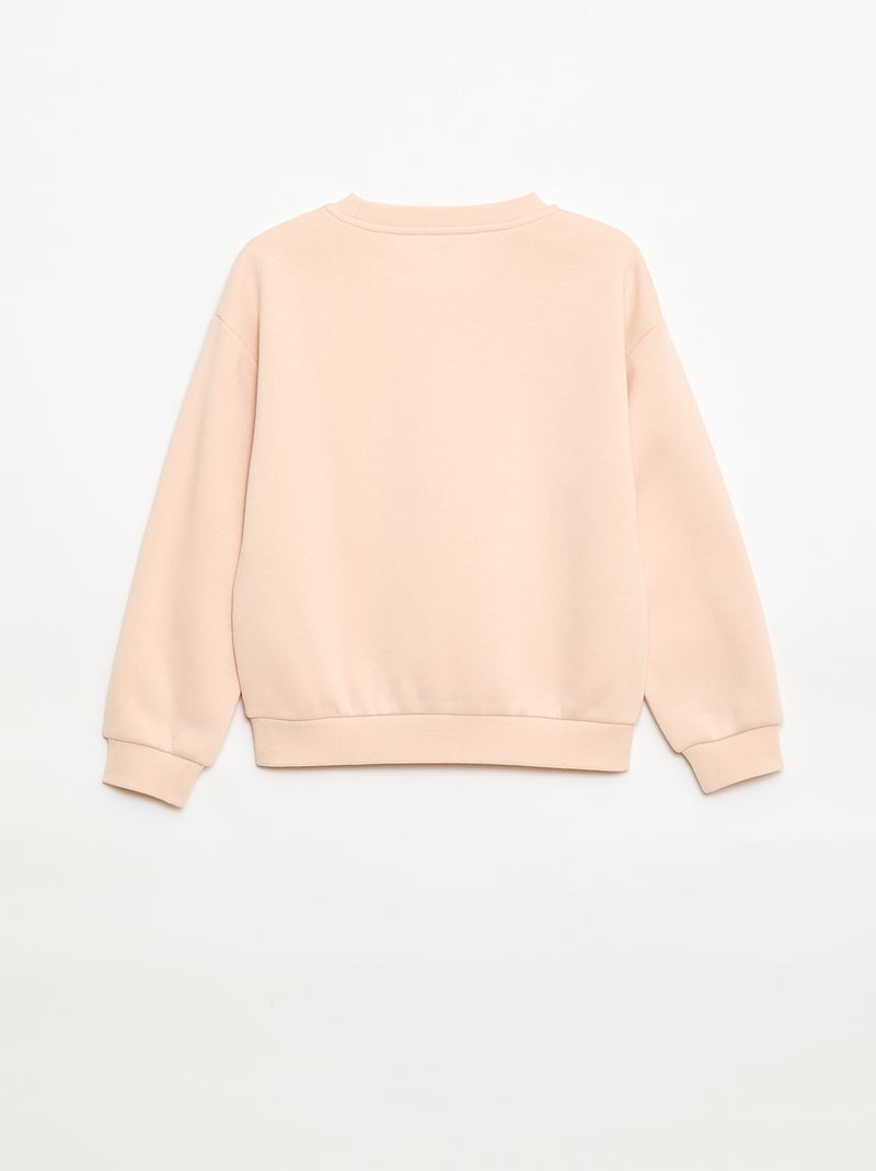 Sweatshirt de manga comprida com estampado Rosa - Kiabi