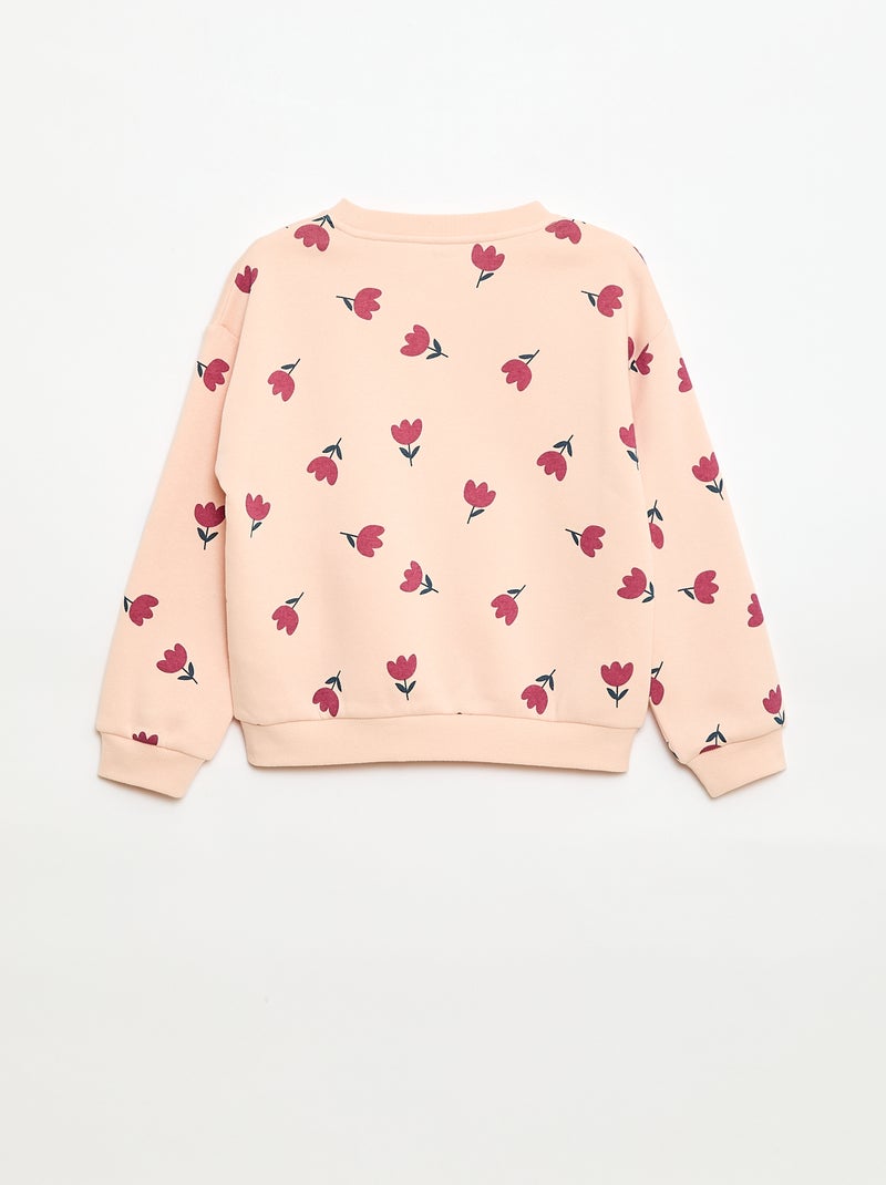 Sweatshirt de manga comprida com estampado Rosa - Kiabi