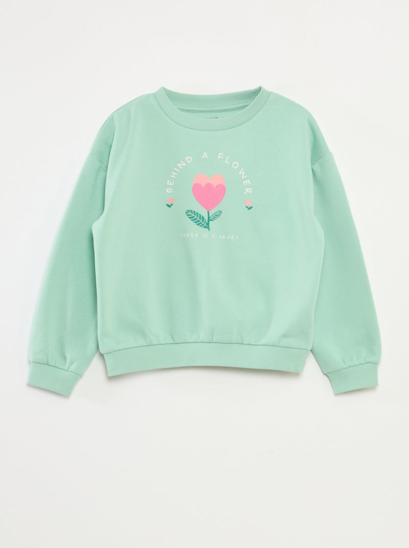 Sweatshirt de manga comprida com estampado Verde - Kiabi