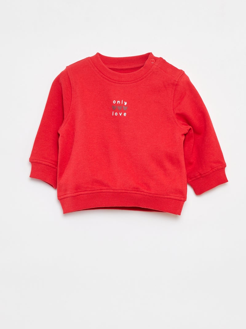 Sweatshirt de manga comprida com estampado Vermelho - Kiabi