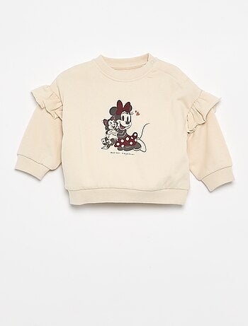 Sweatshirt de manga comprida com folhos nos ombros
