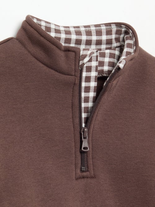 Sweatshirt de manga comprida com gola com fecho - Kiabi