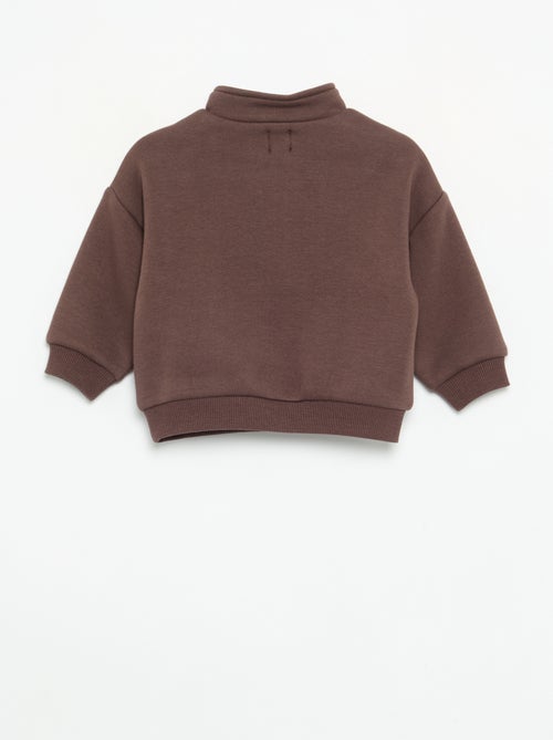 Sweatshirt de manga comprida com gola com fecho - Kiabi