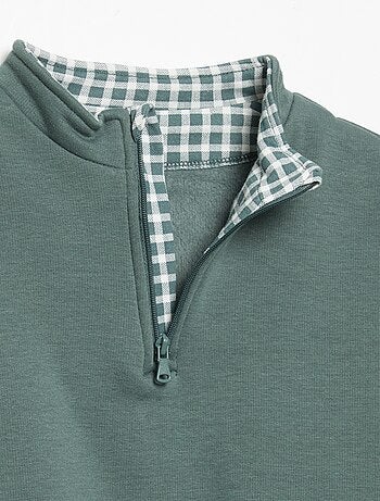 Camisola de manga comprida e gola com fecho