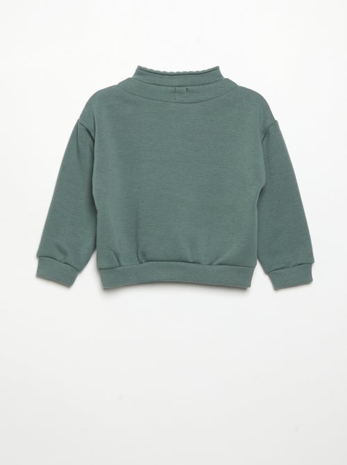 Sweatshirt de manga comprida com gola com fecho - Kiabi
