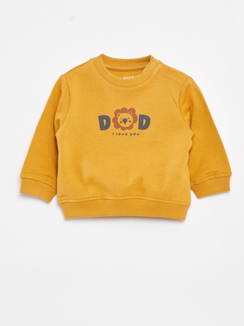 Sweatshirt de manga comprida com impressão Amarelo - Kiabi
