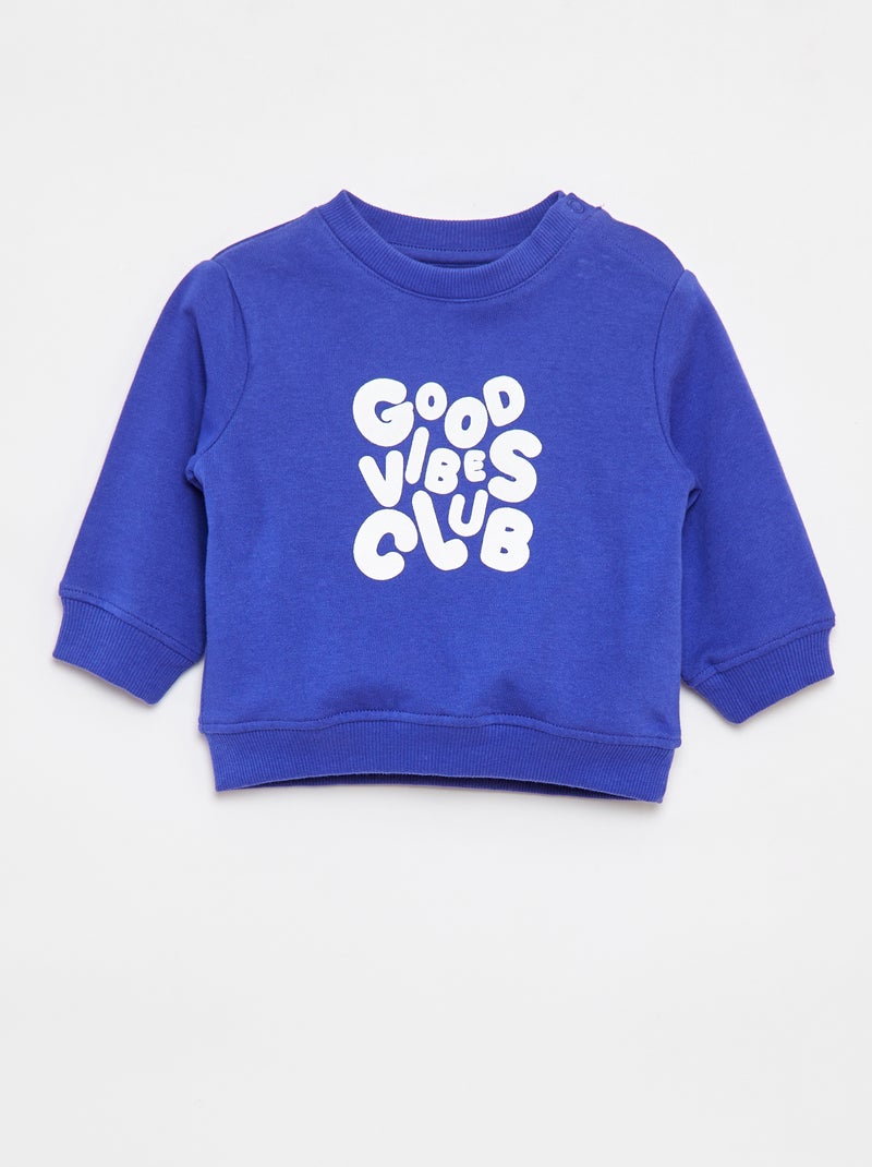 Sweatshirt de manga comprida com impressão Azul - Kiabi