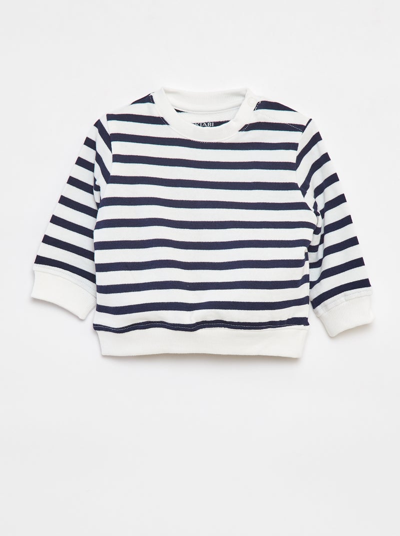 Sweatshirt de manga comprida com impressão Branco - Kiabi