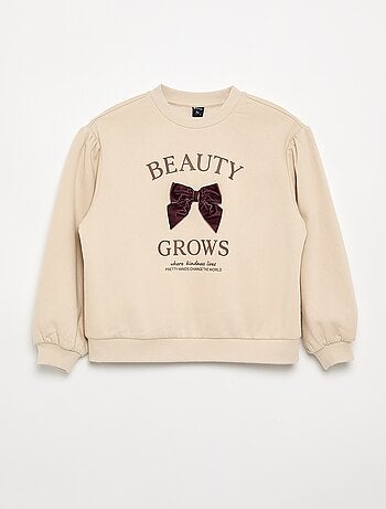 Sweatshirt de manga comprida com laço
