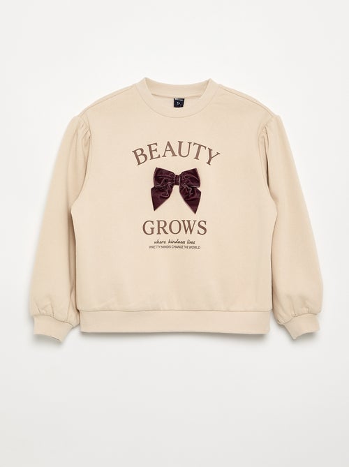 Sweatshirt de manga comprida com laço - Kiabi