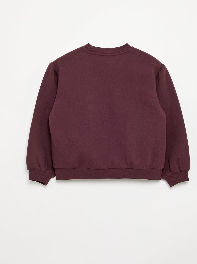 Sweatshirt de manga comprida com laço Castanho - Kiabi