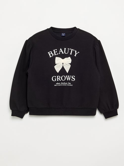 Sweatshirt de manga comprida com laço - Kiabi