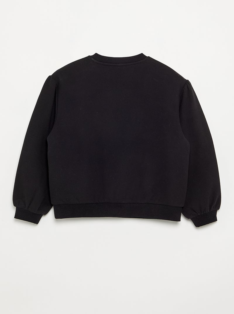Sweatshirt de manga comprida com laço Preto - Kiabi