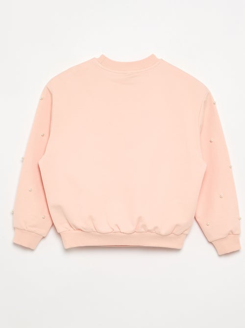 Sweatshirt de manga comprida com pérolas - Kiabi