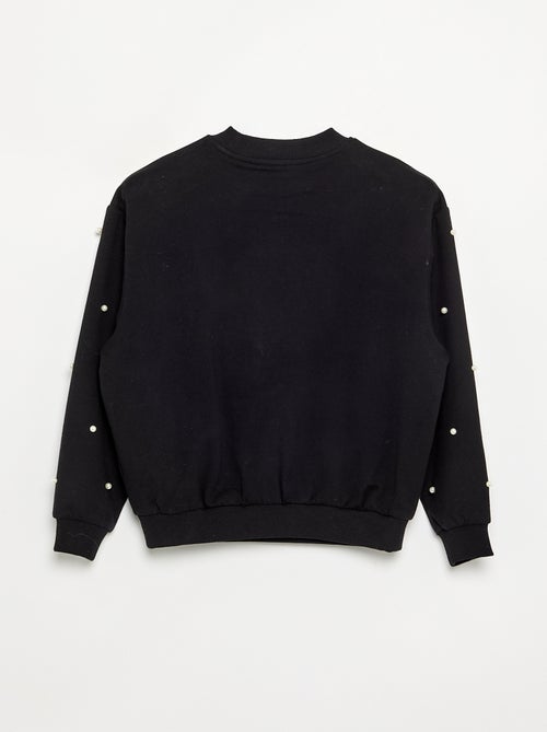 Sweatshirt de manga comprida com pérolas - Kiabi Sweatshirt de manga comprida com pérolas - Kiabi