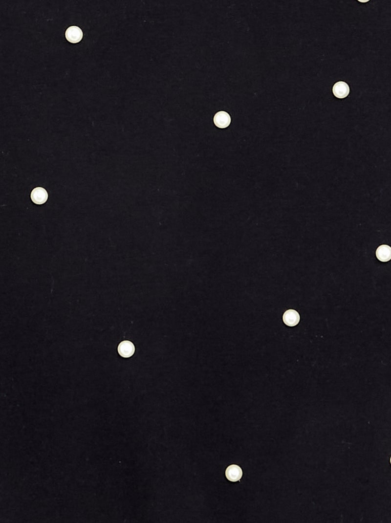 Sweatshirt de manga comprida com pérolas Preto - Kiabi