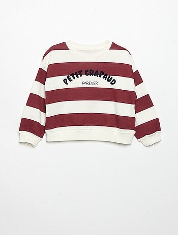 Sweatshirt de manga comprida em polar com ilustração