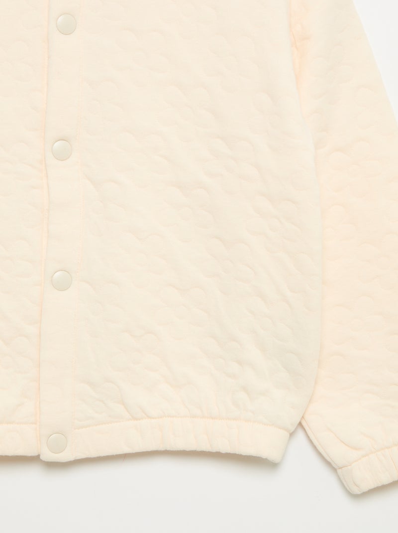 Sweatshirt de manga comprida e abertura com molas de pressão Branco - Kiabi