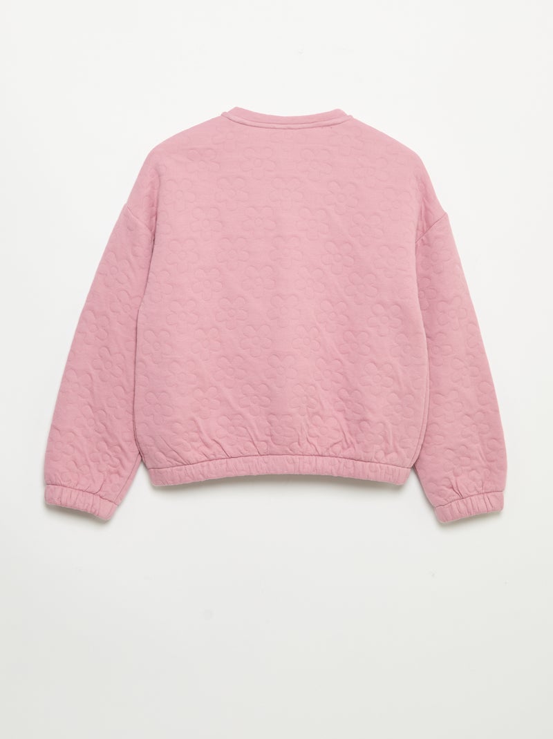 Sweatshirt de manga comprida e abertura com molas de pressão Violeta - Kiabi
