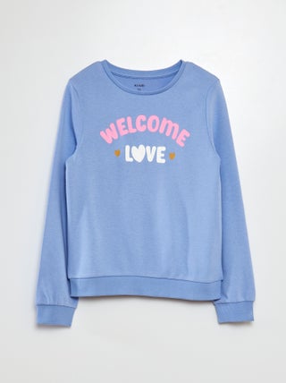 Sweatshirt de manga comprida e gola redonda com estampado