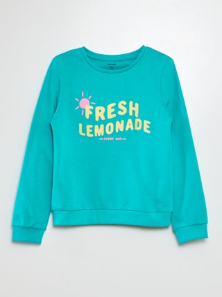 Sweatshirt de manga comprida e gola redonda com estampado