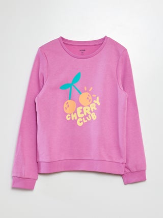Sweatshirt de manga comprida e gola redonda com estampado