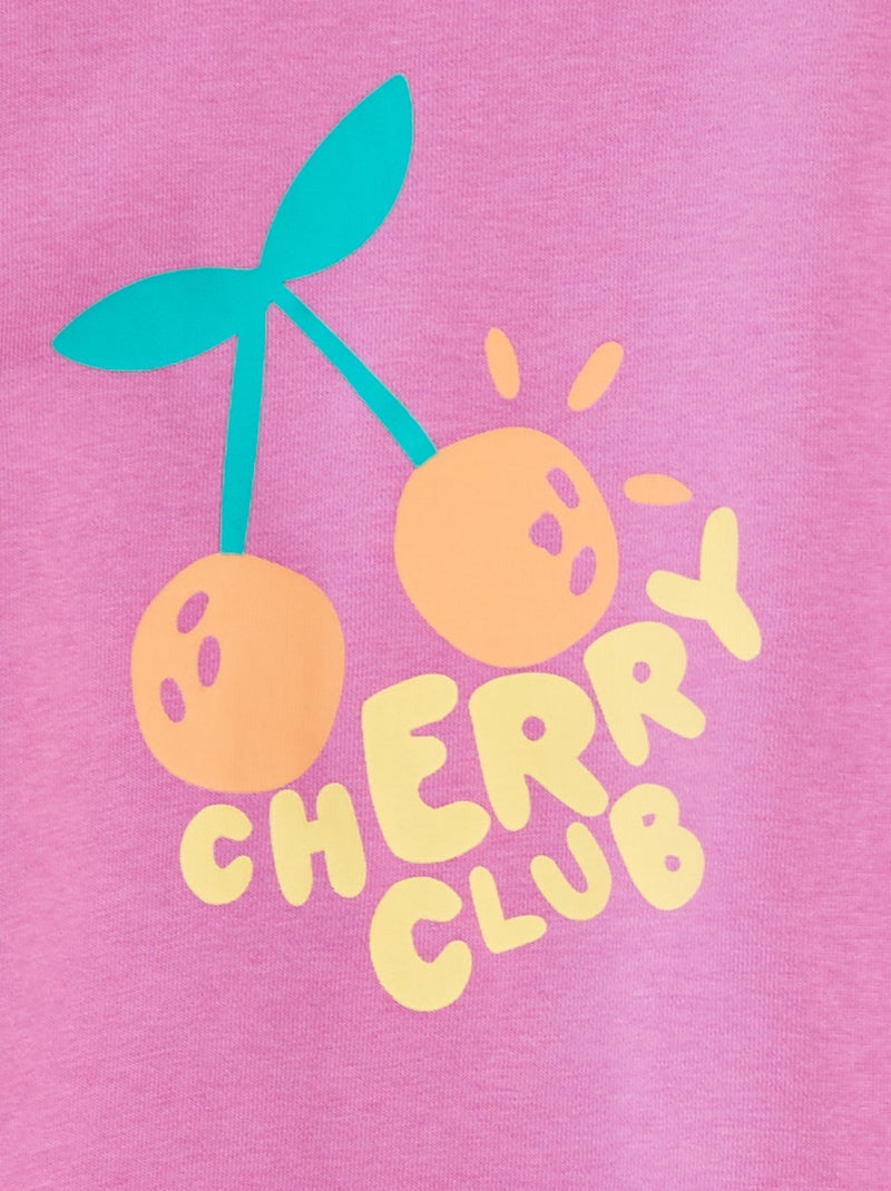 Sweatshirt de manga comprida e gola redonda com estampado VIOLETA - Kiabi