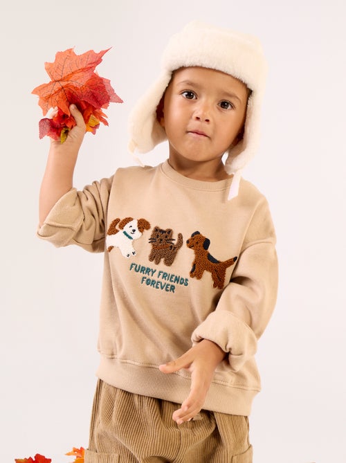 Sweatshirt de manga comprida em polar com ilustração - Kiabi