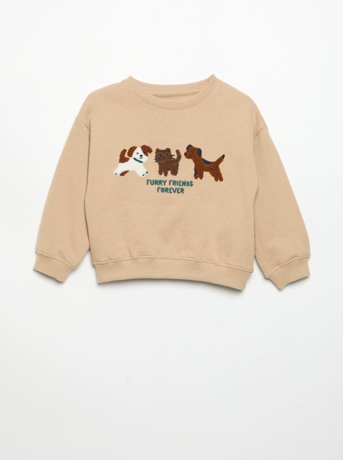 Sweatshirt de manga comprida em polar com ilustração - Kiabi