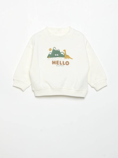 Sweatshirt de manga comprida em polar com ilustração - Kiabi