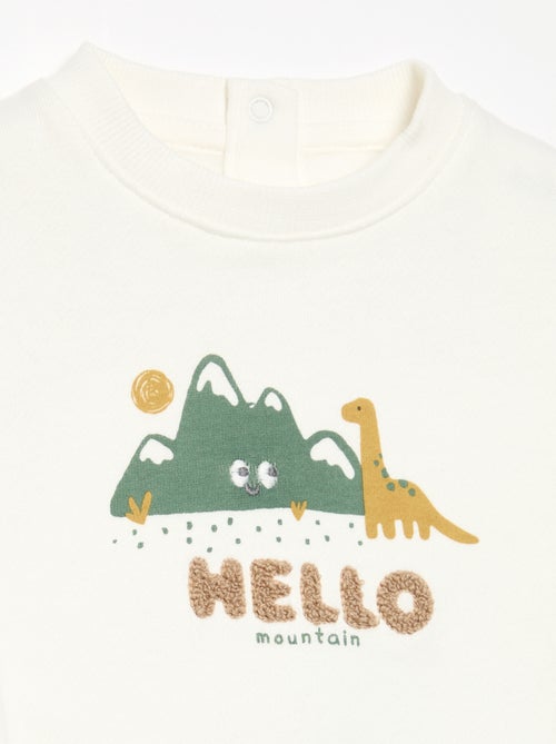 Sweatshirt de manga comprida em polar com ilustração - Kiabi