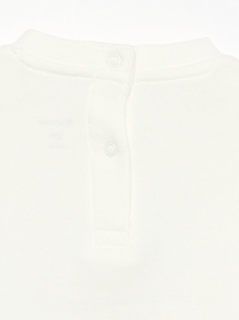 Sweatshirt de manga comprida em polar com ilustração Branco - Kiabi