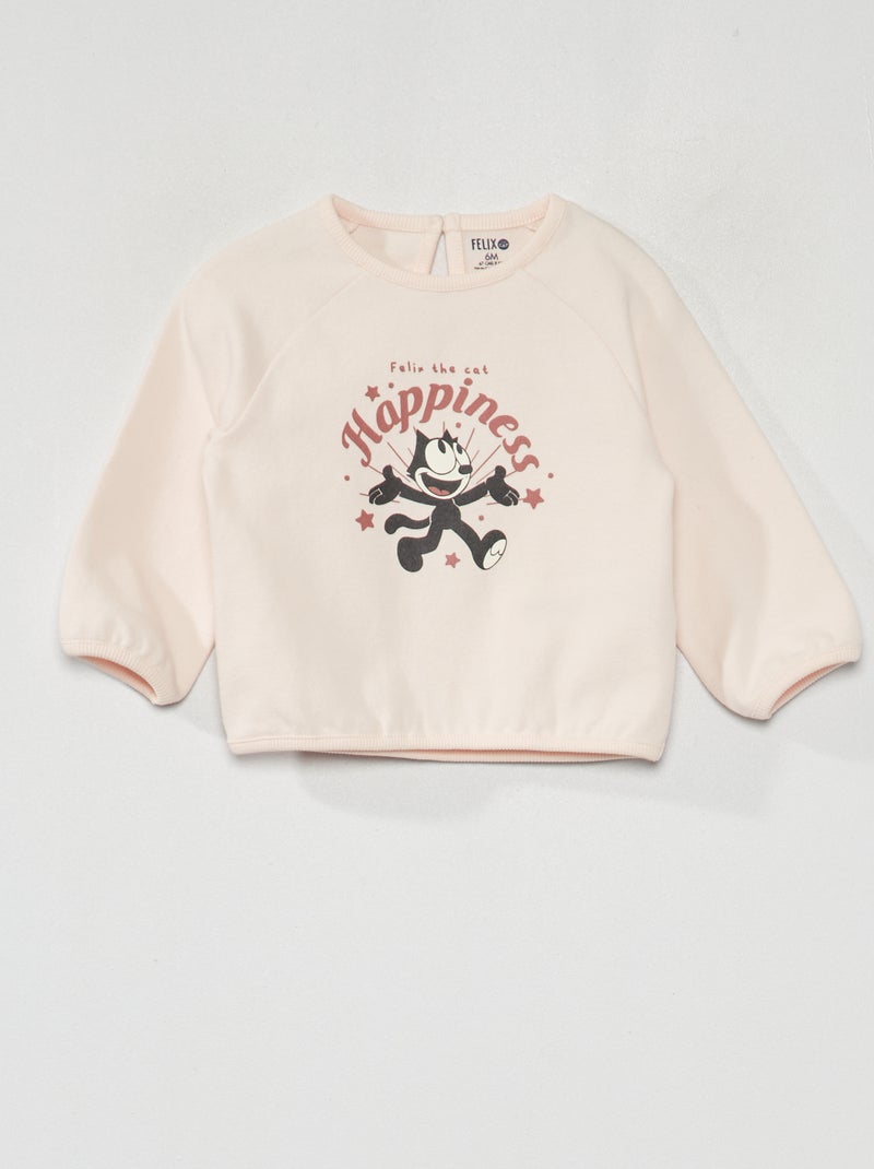 Sweatshirt de manga comprida 'O Gato Félix' ROSA - Kiabi