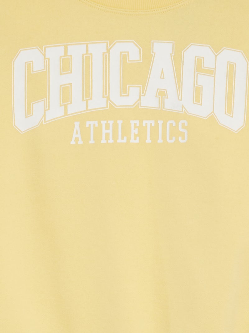 Sweatshirt de manga curta com desenho AMARELO - Kiabi