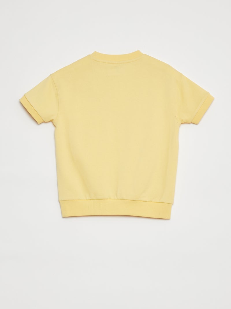 Sweatshirt de manga curta com desenho AMARELO - Kiabi