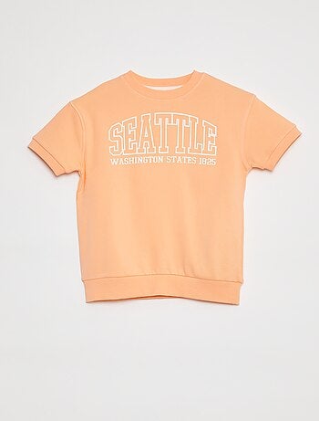 Sweatshirt de manga curta com desenho
