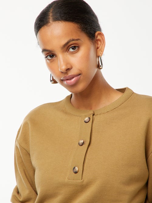 Sweatshirt de manga curta em moletão - Kiabi