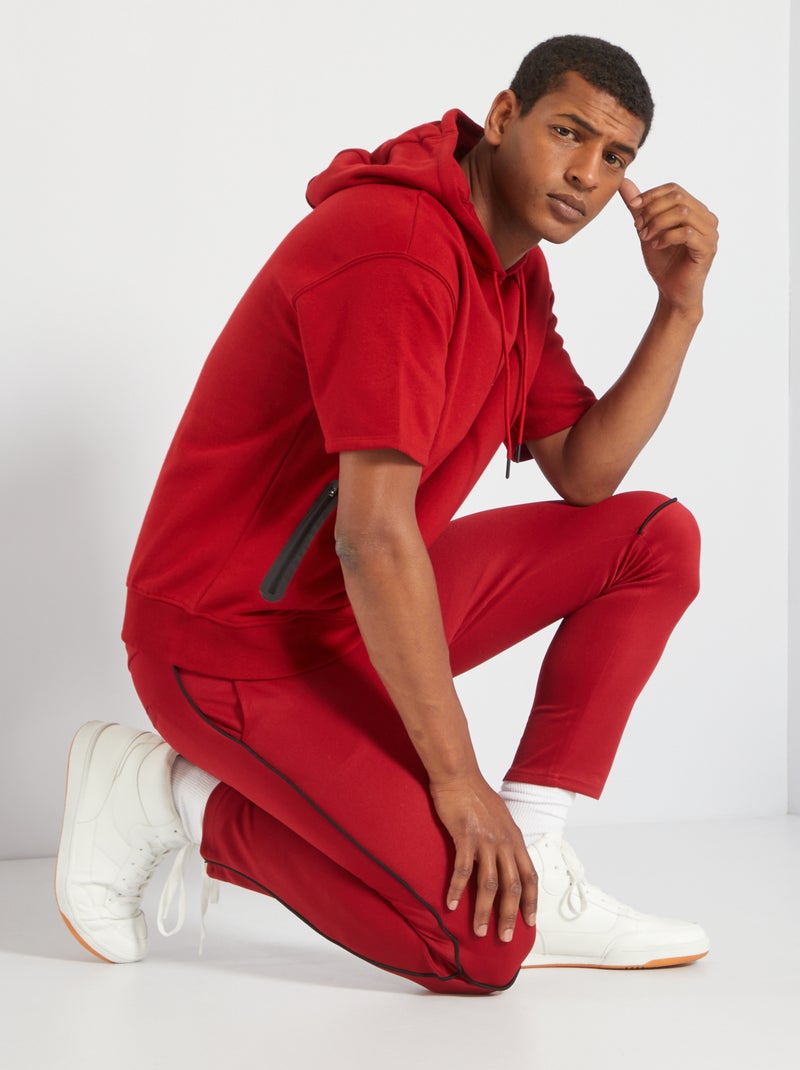 Sweatshirt de manga curta em moletão VERMELHO - Kiabi