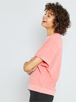 Sweatshirt de manga curta vintage - Kiabi